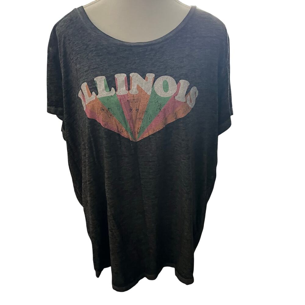Home Free Women's XL Illinois State Graphic T-shirt‎ Casual Cotton Blend